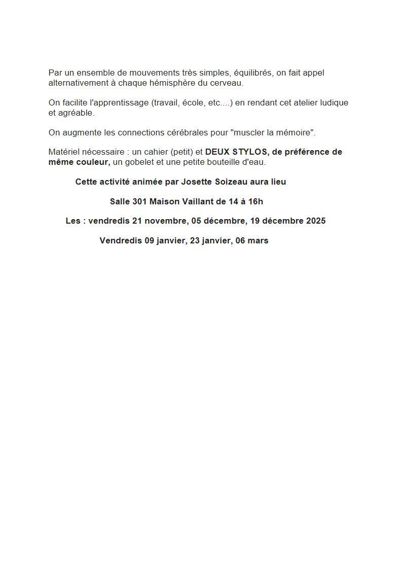 Gym du cerveau 1